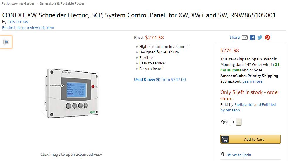 Schneider Conext System Control Panel RNW865105001