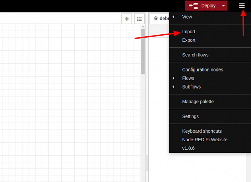 [NODERED] Importacion-Exportacion de flujos y nodos. Instalacion desde manage palette-acceso-importacion.png