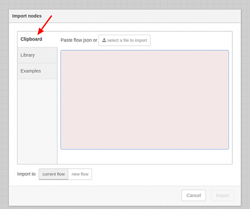 [NODERED] Importacion-Exportacion de flujos y nodos. Instalacion desde manage palette-menuimportacion.png.png