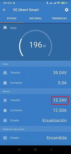 Porque no llega el mppt victron a la tension de ecualizacion si asi lo configuro? no se.-screenshot.jpg