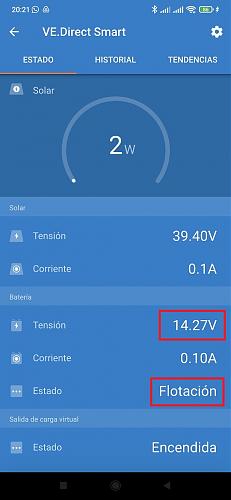 Porque no llega el mppt victron a la tension de ecualizacion si asi lo configuro? no se.-999.jpg