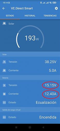 Porque no llega el mppt victron a la tension de ecualizacion si asi lo configuro? no se.-screenshot_2022-04-21-15-14-37-241_com.victronenergy.victronconnect.jpg