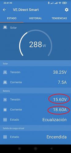 Porque no llega el mppt victron a la tension de ecualizacion si asi lo configuro? no se.-screenshot_2022-04-21-23-41-15-528_com.victronenergy.victronconnect.jpg