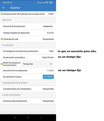 Porque no llega el mppt victron a la tension de ecualizacion si asi lo configuro? no se.-1650577453716.jpg